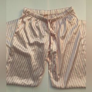 2013 Victoria’s Secret satin pink and white striped pajama pants